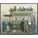 JAN BALET (1913-2009) - In a bus Signed (lower right) Oil on gauze laid on board 50 x [...]