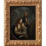 ITALIAN SCHOOL, EARLY 19TH CENTURY - The Holy Family Oil on panel 36,5 x 30 cm -