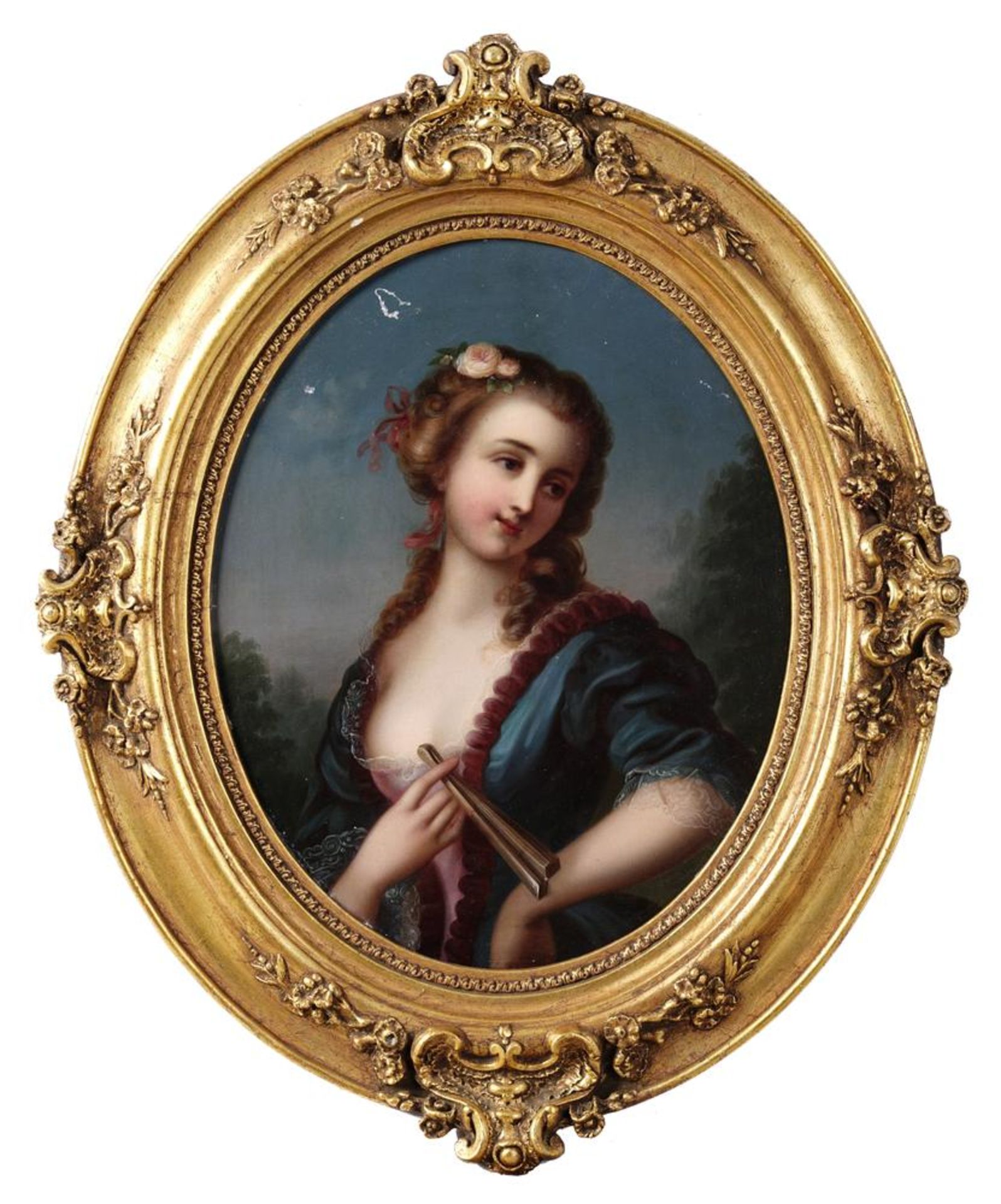 CONTINENTAL SCHOOL, EARLY 19TH CENTURY - Lady with folding fan Oil on copper 38 x [...]