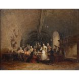 DAVIES, 19TH CENTURY - Untitled (The plot) Oil on canvas 21.5 x 27 -