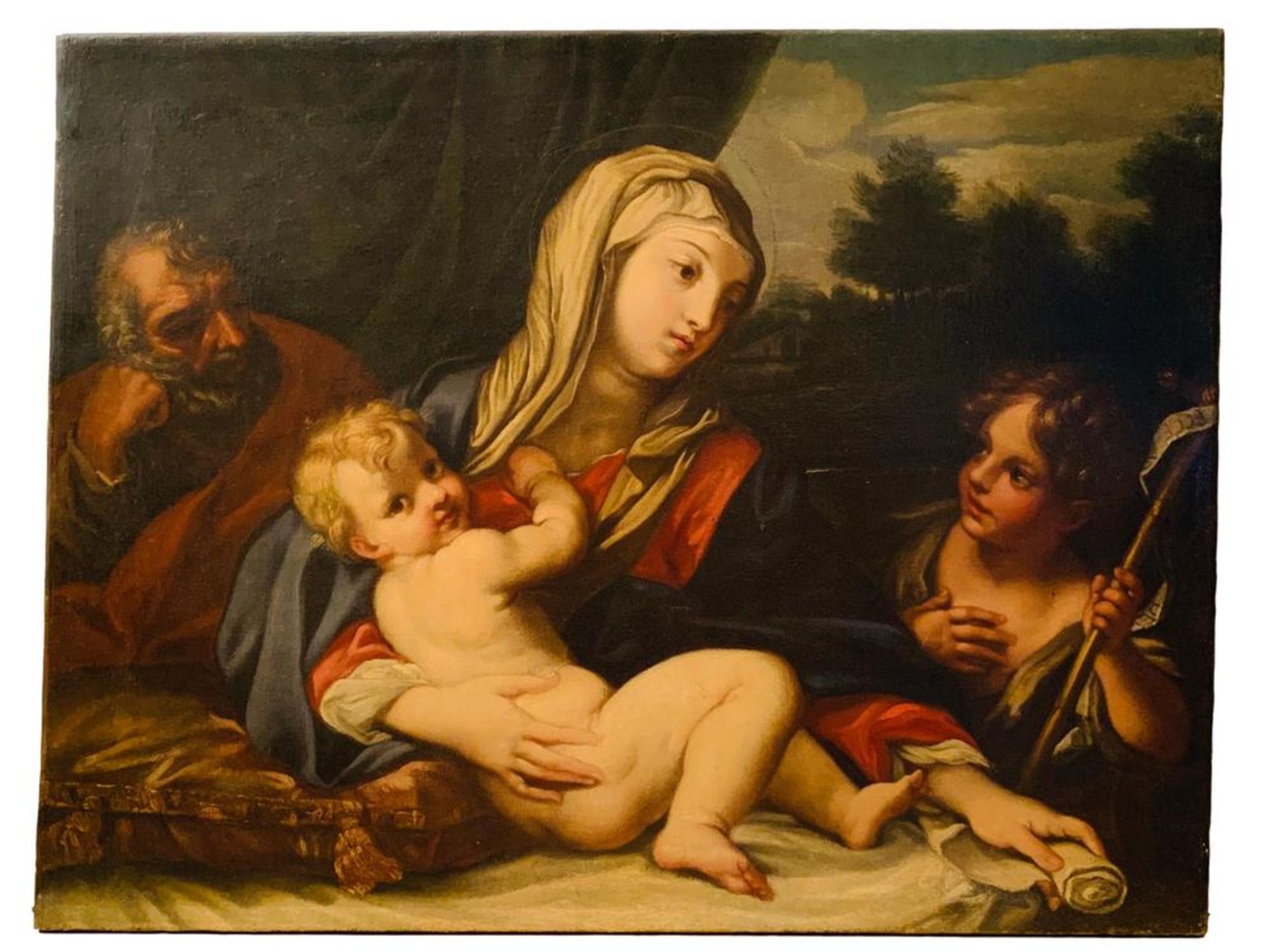 BOLOGNESE SCHOOL, 17TH CENTURY - The Holy Family with the Infant Saint John the [...] - Image 3 of 3