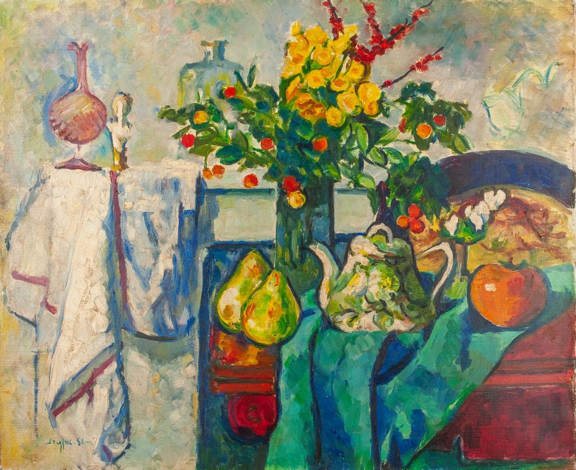 JEAN DREYFUS-STERN (1890-1980) - Still life with apple and pears Signed ‘Dreyfus [...]