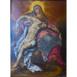 UNKNOWN ARTIST, 18TH CENTURY - Lamentation of Christ Oil on panel 23,4 x 17,8 cm -