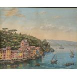 UNKNOWN ARTIST, LATE 19TH - EARLY 20TH CENTURY - View of Portofino Gouache on [...]