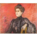 LUCIEN LÉVY-DHURMER (1865-1953) - Portrait of a Noble lady Pastel on board laid on [...]