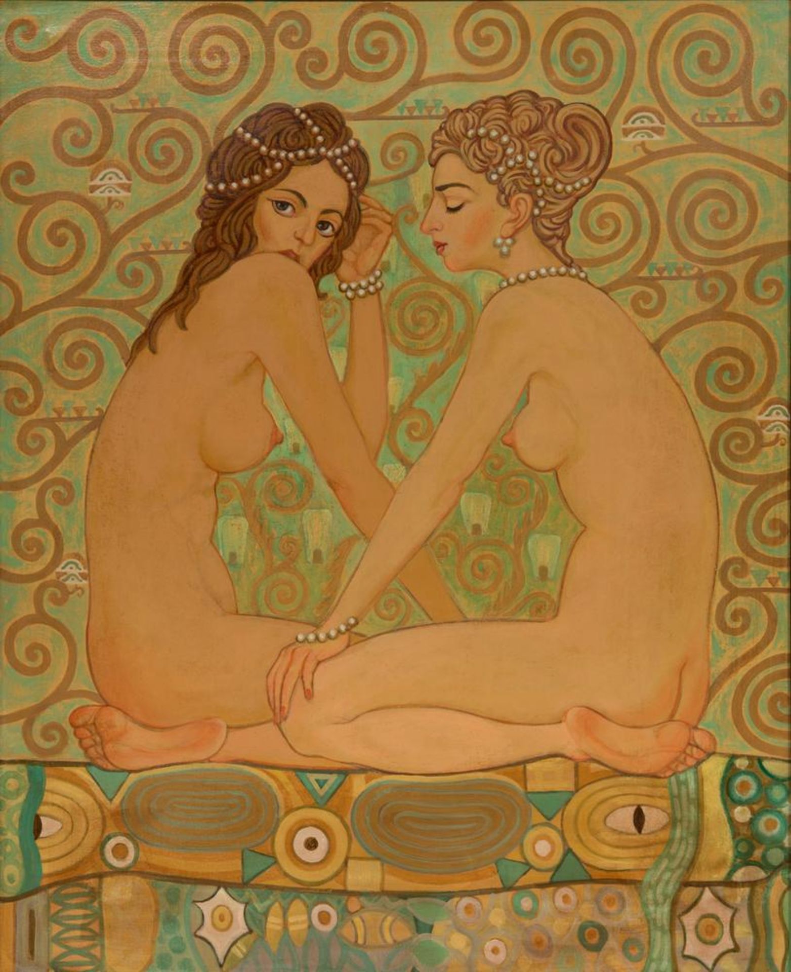 ART DECO. PARIS SCHOOL, STYLE OF GEORGE BARBIER - Oil on canvas 81 x 65 cm -