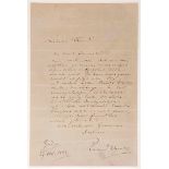 RICHARD WAGNER (1813-1883)Autograph letter signed «Richard Wagner» [to tenor Josef Ticháček], in