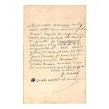 AURORE DUPIN, KNOWN AS GEORGE SAND (1804-1876)Autograph letter signed «G Sand» to Joseph Ancessy. «