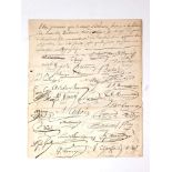 SECOND REPUBLICDocument signed by about 70 members of the House of Representatives. 1848 or 1849.