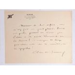 SIDONIE-GABRIELLE COLETTE (1873-1954)Autograph letter signed «Colette de Jouvenel», addressed to the