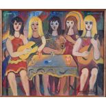 IGNASI VIDAL (1904-1988) Concert Juvénile au Café de Floresigned ‘Ignasi Vidal’ (lower right) oil on