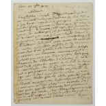 HENRI JEAN-BAPTISTE GRÉGOIRE (KNOWN AS ABBÉ GRÉGOIRE) (1750-1831)Autograph letter signed, in French,