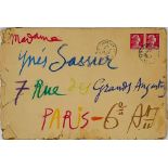 PABLO PICASSO (1881-1973)Autograph envelope to Mrs Inès SASSIER, with note on the back. With