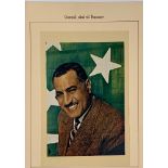 GAMAL ABDEL NASSER (1918-1970)Album foil with autograph. On an old mounted portrait (press