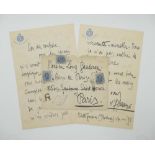 GABRIELE D'ANNUNZIO (1863-1938)Autograph letter signed "Gabriele d'Annunzio", in French, to the