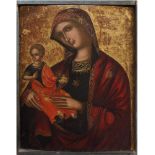 THE VENETIAN-DALMATIAN SCHOOL, 16th CENTURY Madonna and ChildTempera on panel 47 x 37 cm Provenance: