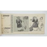 CARAN D’ACHE ‎(1858 – 1909)Cheque book with humorous caricatures, 1892 23 illustrated cheques.