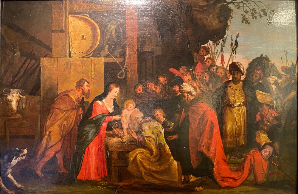 FOLLOWER OF PETER PAUL RUBENS, 17TH CENTURY The Adoration of the Magi Oil on canvas 55 x 83 cm