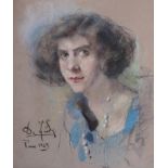 DE FREDY (20th century) Lady with pearlssigned and inscribed ‘De Fredy Paris 1923’ pastel on paper