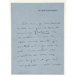 SIDONIE-GABRIELLE COLETTE (1873-1954) Autograph letter signed «Colette de Jouvenel», addressed to