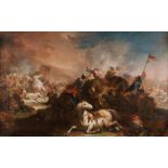 NICOLAS BERTUZZI (1715 - 1777) Battle scene Oil on canvas 72 x 113 cm