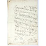 JEAN-LOUIS DE NOGARET DE LA VALETTE, DUKE OF ÉPERNON (1554-1642)Letter signed «JLouis de Lavalette»,