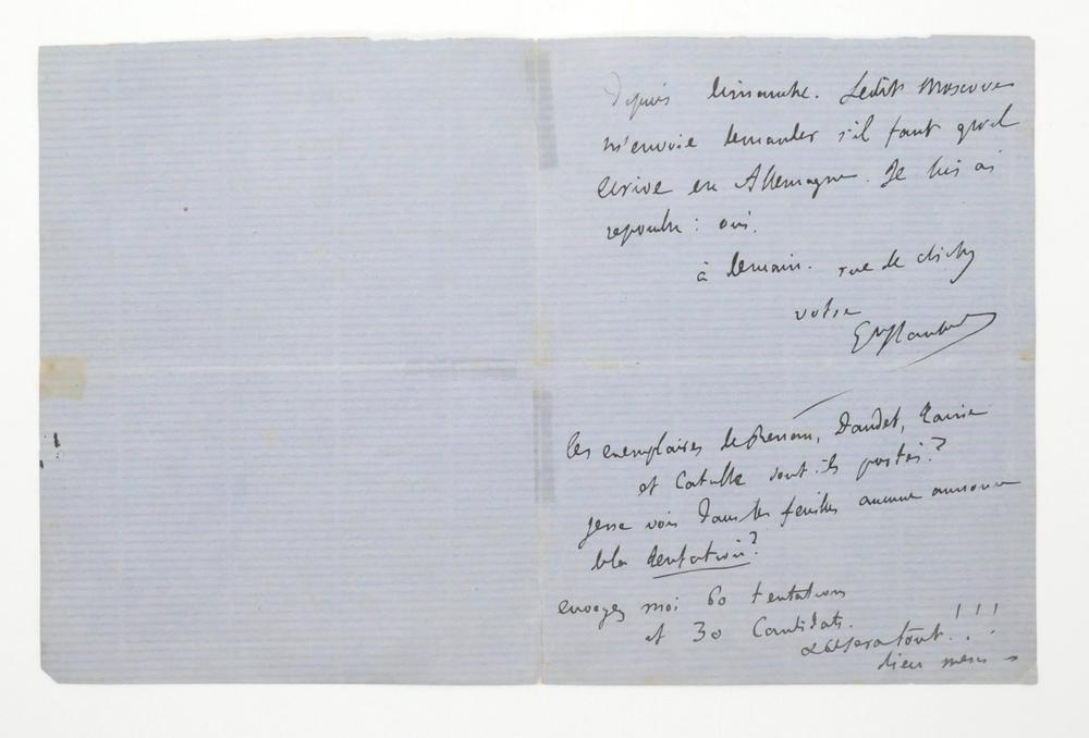 GUSTAVE FLAUBERT (1821-1880)Autograph letter signed, in French, [to publisher Georges - Image 2 of 2