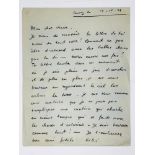 MOÏSE KISLING (1891-1953)Autograph letter signed «Kiki» to his « cher vieux». Sanary-sur-Mer, 13.