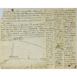 ALEXANDRE DUMAS, FATHER (1802-1870)Fragment of autograph manuscript, in French, with original