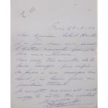 MAURICE AUGUSTE CHEVALIER (1888 – 1972)Autograph letter signed and book “C’est l’amour” 1. Autograph