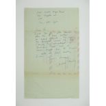 ALDOUS HUXLEY (1894-1963)Autograph letter signed, in English, to Jacques Migeon. Los Angeles, 16