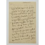 FRANÇOIS-RENÉ DE CHATEAUBRIAND (1768-1848)Autograph letter, in French, to a lady. “Sunday morning,