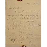 MARK TWAIN (SAMUEL LANGHORNE CLEMENS) (1835-1910)Autograph letter signed to James R. Osgood & Co.