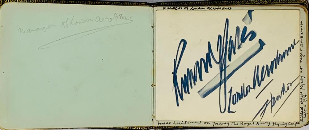 AVIATIONAutograph album signed by a series of pioneering aviators, English cricketers, and other - Image 5 of 9