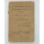BENJAMIN LIPMAN (1819-1886)Un grand-rabbin français Preface by J.H. Dreyfuss Paris, Éditions