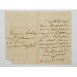 EUGÈNE DELACROIX (1798-1863)Autograph letter signed, in French, to the architect Charles Devieur