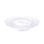 ART DECO CRYSTAL FRUIT BOWL, LALIQUEWith twisted rope textured rim. Size: 31 cm Signed “Lalique