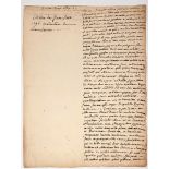 JEAN-JACQUES ROUSSEAU (1712- 1778)Autograph manuscript Extract from the Anabasis of Arrian, story of