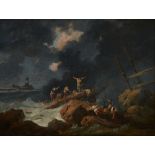 JEAN-BAPTISTE PILLEMENT (1728 - 1808) The ShipwreckIllegibly signed (lower left) Oil canvas 29 x
