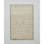 ALEXIS CLÉREL DE TOCQUEVILLE (1805-1859)Autograph letter signed, in French, to Ernest Poret de