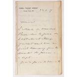 LOUIS FÉLIX MARIE FRANÇOIS FRANCHET D’ESPÈREY (1856-1942) [BATTLE OF THE MARNE]Autograph letter