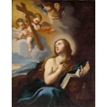 EMILIAN SCHOOL, 17th CENTURY The penitent Magdalene with the Crucifix and Angels Oil on canvas 50