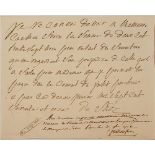 DONATIEN ALPHONSE FRANÇOIS, MARQUIS DE SADE (1740-1814)Autograph letter signed “de Sade”. Paris, 2