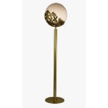 ANGELO BROTTO (1914-2002) MURANO GLASS FLOOR LAMP, 1976Polished brass strcuture and circular base.