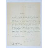 EUGÈNE GRINDEL ÉLUARD, KNOWN AS PAUL (1895-1952) AND ANDRÉ BRETON (1896-1966) Autograph letter