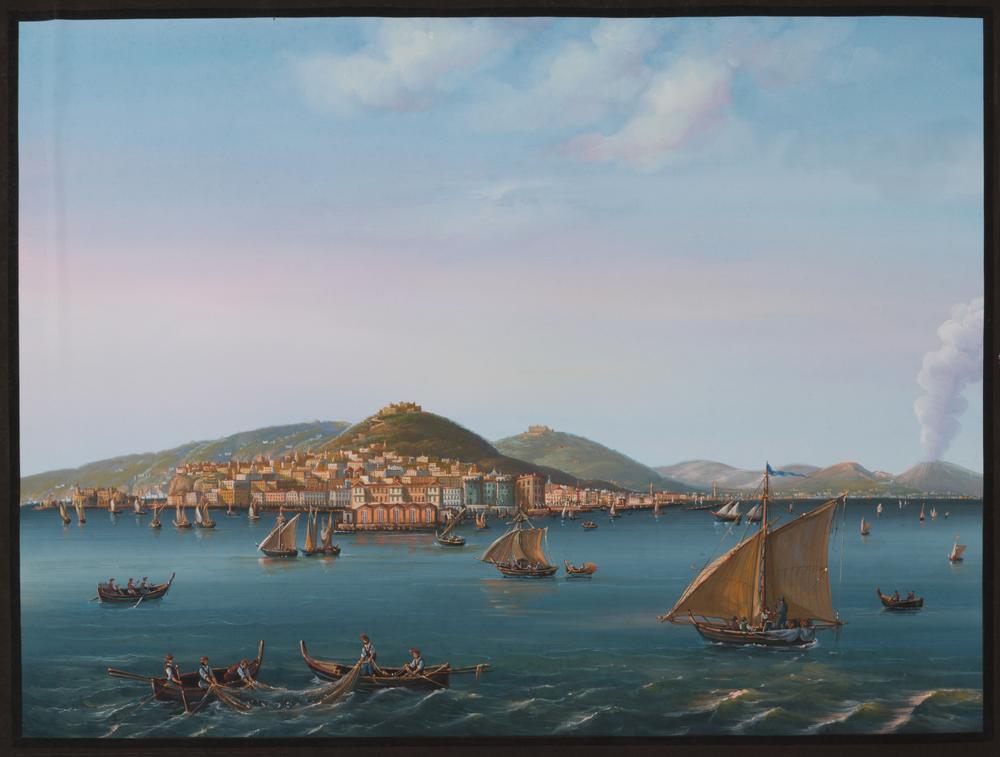 ITALIAN SCHOOL, 20th CENTURY A pair of views of the bay of Naples with the eruption of - Image 4 of 5