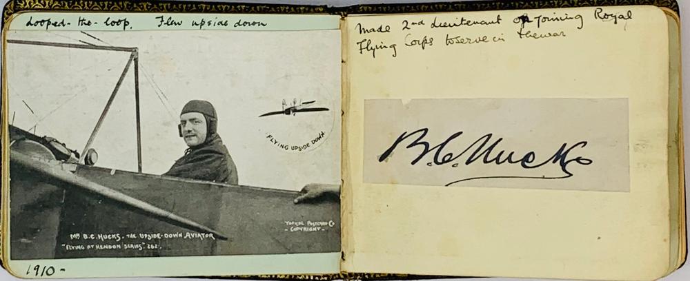 AVIATIONAutograph album signed by a series of pioneering aviators, English cricketers, and other - Image 6 of 9