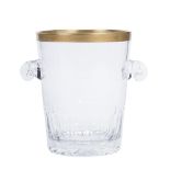CRYSTAL CHAMPAGNE BUCKETCrystal de Paris Solid crystal base, embossed gold trim decorated with