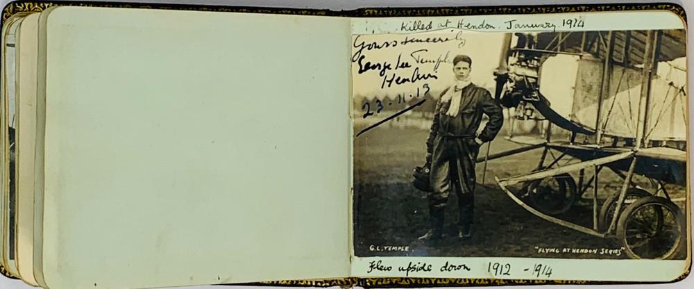 AVIATIONAutograph album signed by a series of pioneering aviators, English cricketers, and other - Image 7 of 9