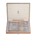 A set of Fabergé silver fruit knives (12 pieces in a case) Russia, Moscow, the firm of Carl Faberge,